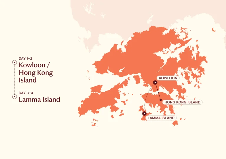 Map showing Hong Kong Heritage itinerary route