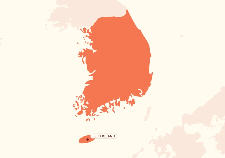 Map showing Jeju Island Extension itinerary route