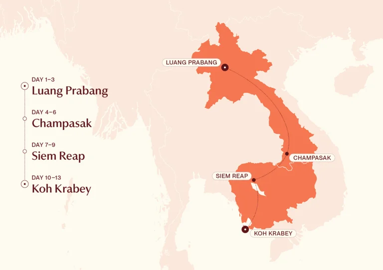 Map showing Soulful Pursuits itinerary route 