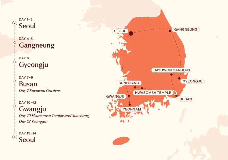 Majestic Korea Map Itinerary