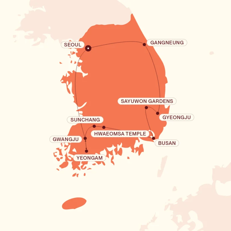 Majestic Korea itinerary map