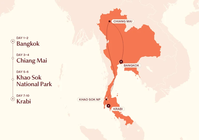 10 Days in Thailand Desktop Map
