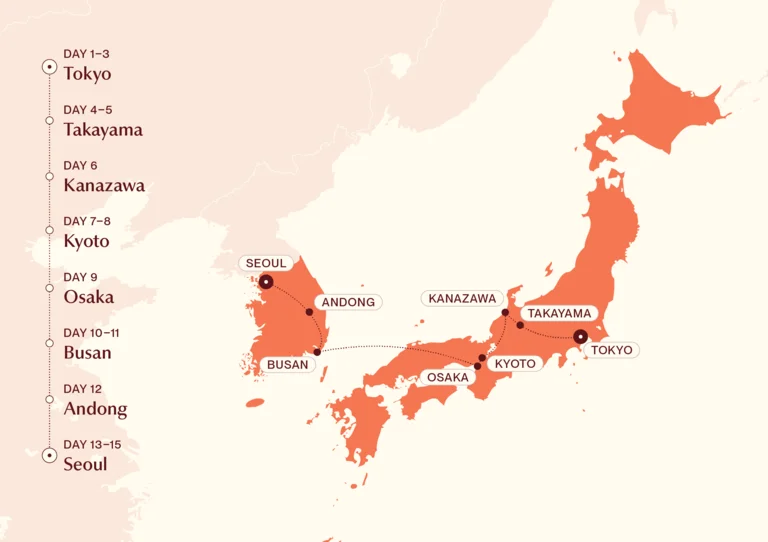 A Taste of Japan and South Korea Map