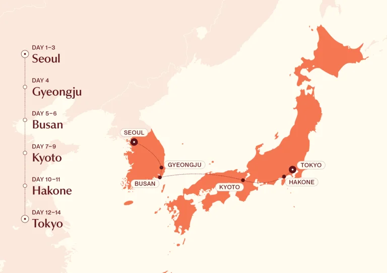 Best of Korea and Japan Map