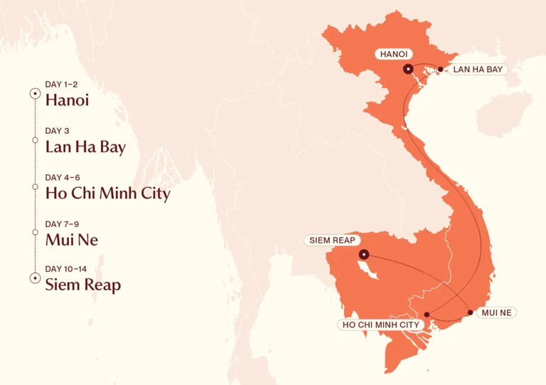 Discover Vietnam & Cambodia with Kids map