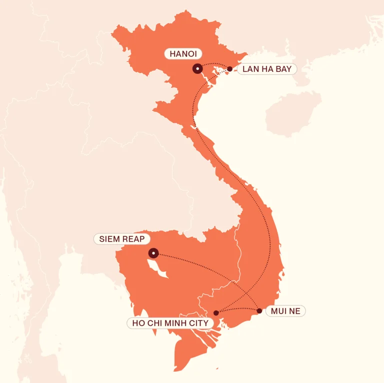 Discover Vietnam & Cambodia with Kids map