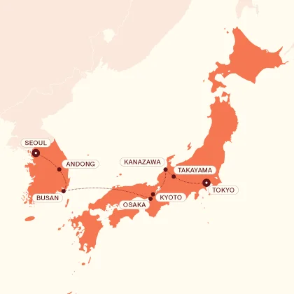 A Taste of Japan and South Korea map