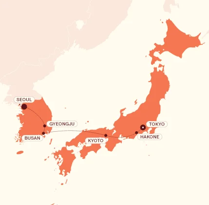 Best of Korea & Japan map