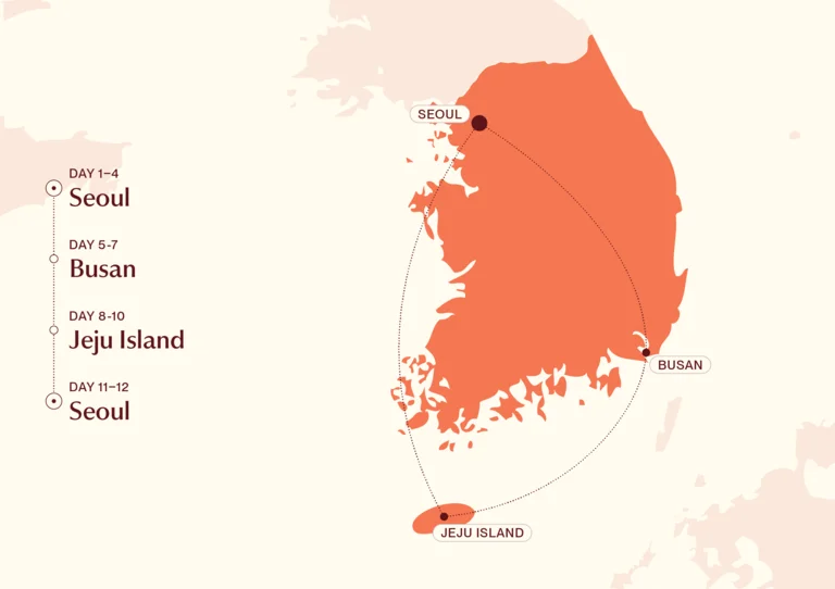 Adventure Family Itinerary South Korea Map