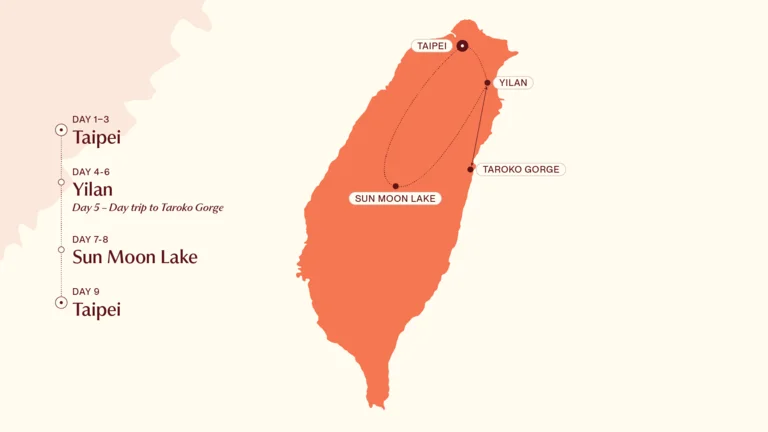Taiwan Family Adventure itinerary map