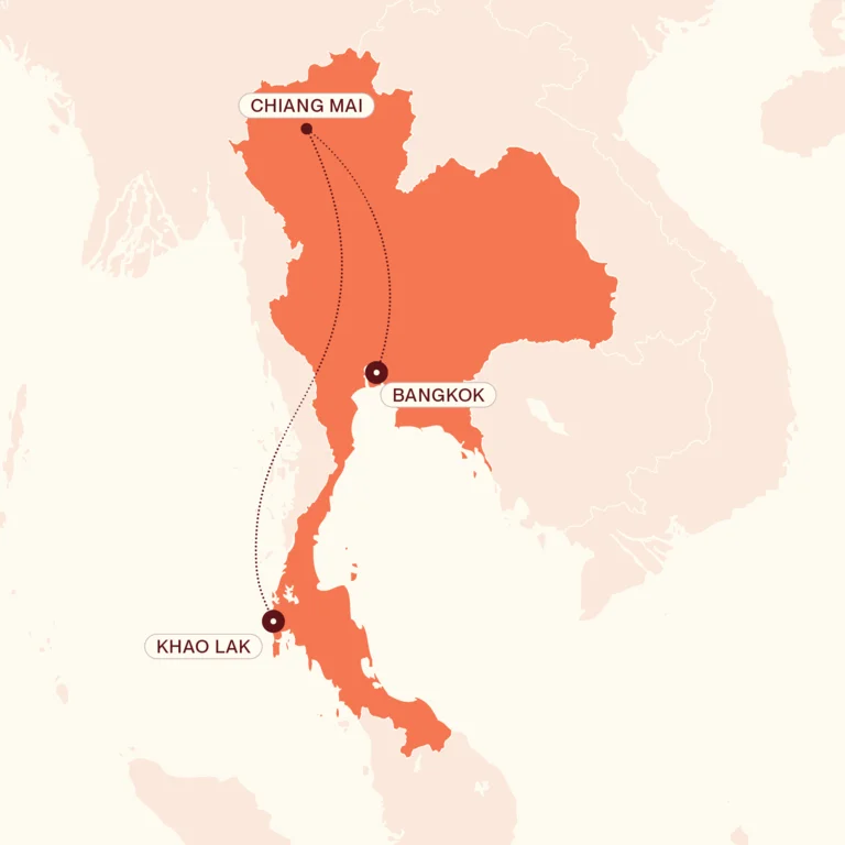 Highlights of Thailand map