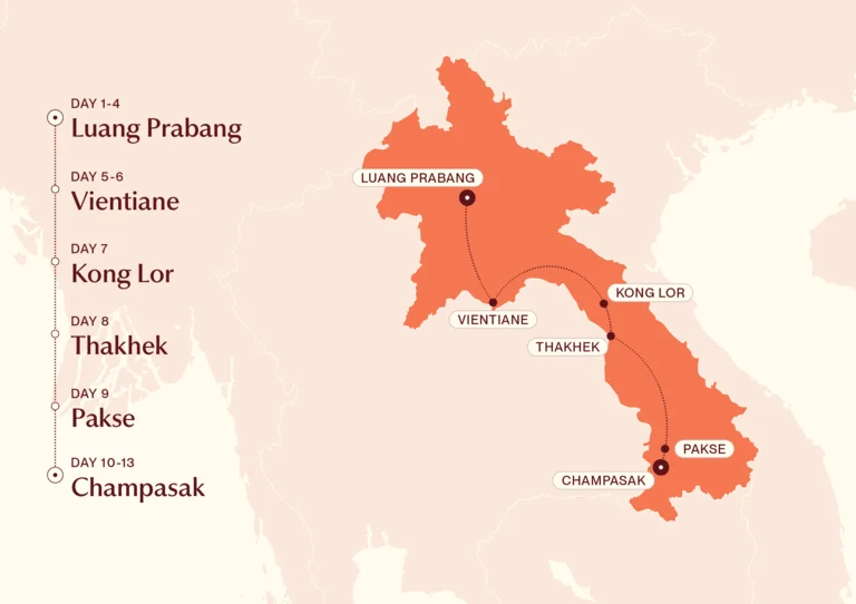 Laos along the Mekong map