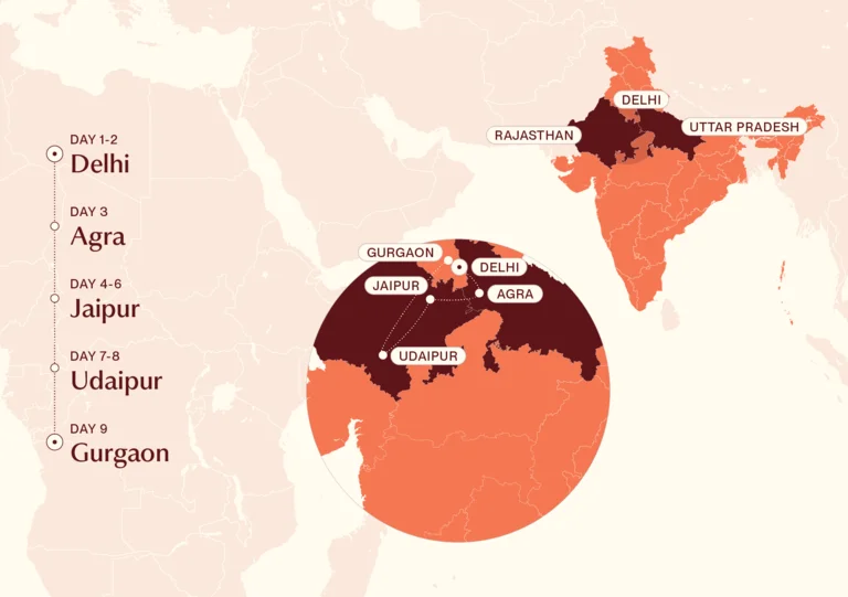 Oberoi Luxury North India Map