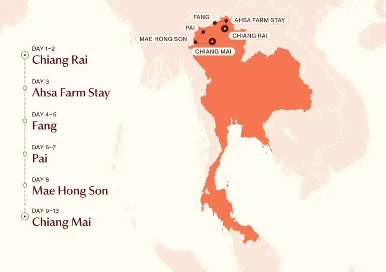 Thailand's Northern Charm map