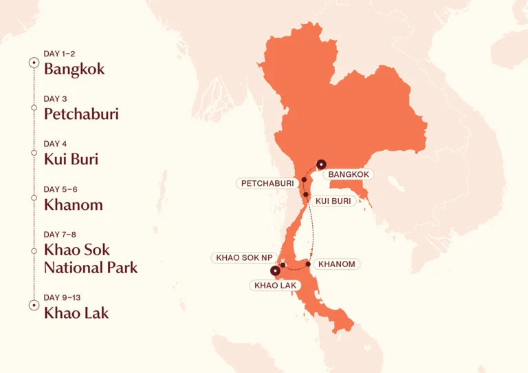Wild Thailand Family Adventure map