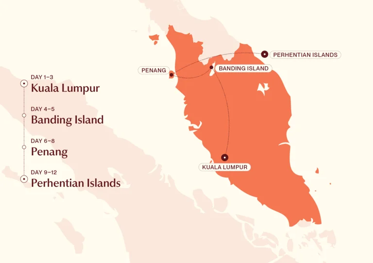 Malaysia family adventure map
