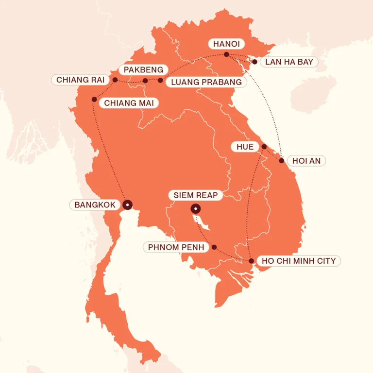 A Month in Southeast Asia map