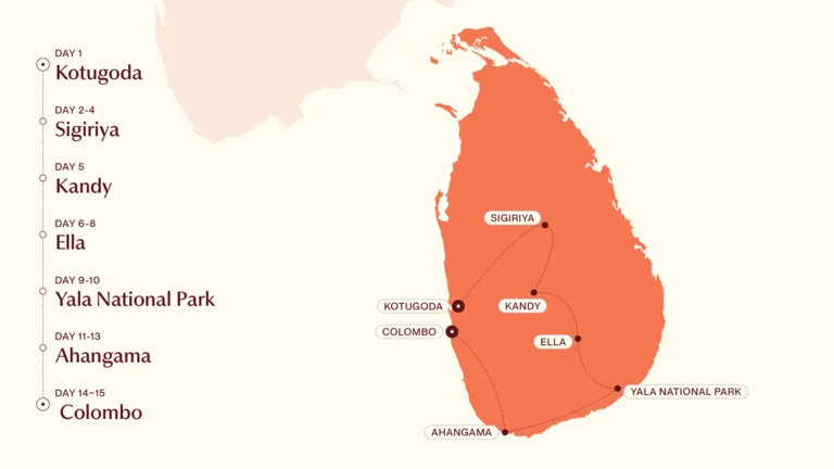 Sri Lanka Family Adventure Map