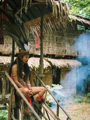 Mari Mari cultural village tribe member in Borneo