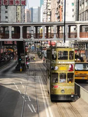 Hong Kong Island trams, probably near Admiralty