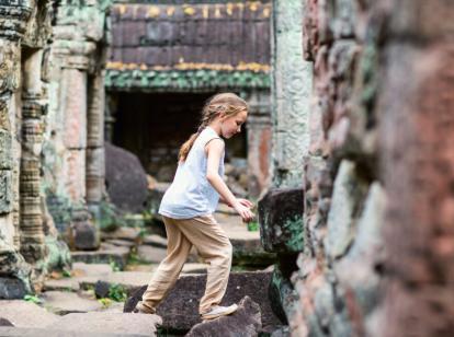 Girl exploring Angkor Thom