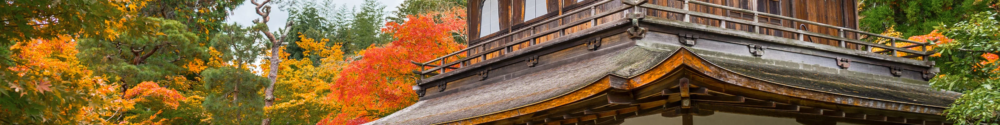 Ginkakuji wooden temple in the autumn