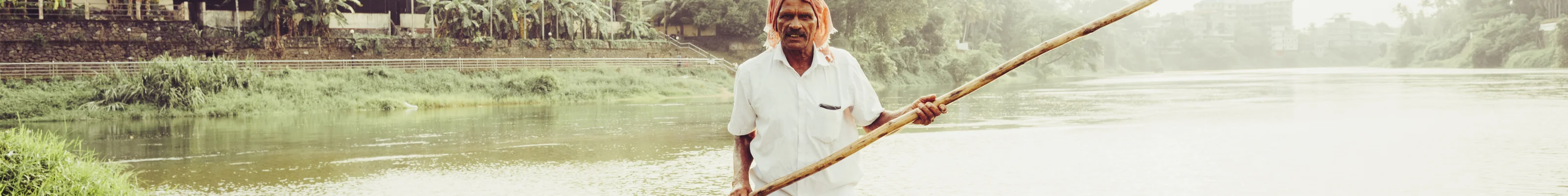 Indian man on a canoe