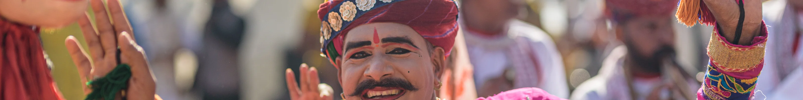Indian man in traditional dress at Jaipur kite festival