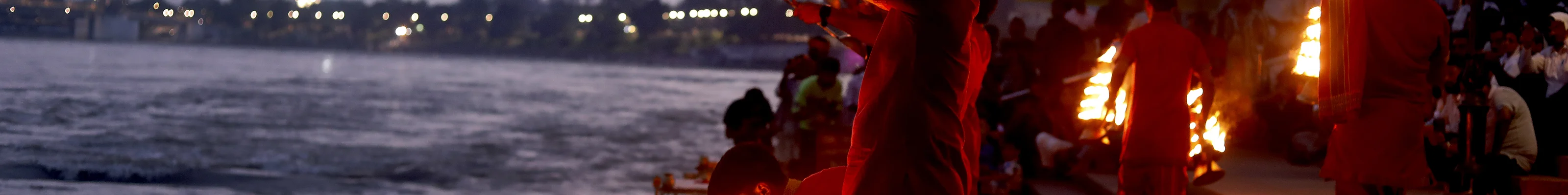 Religious ceremony with fire in Rishikesh