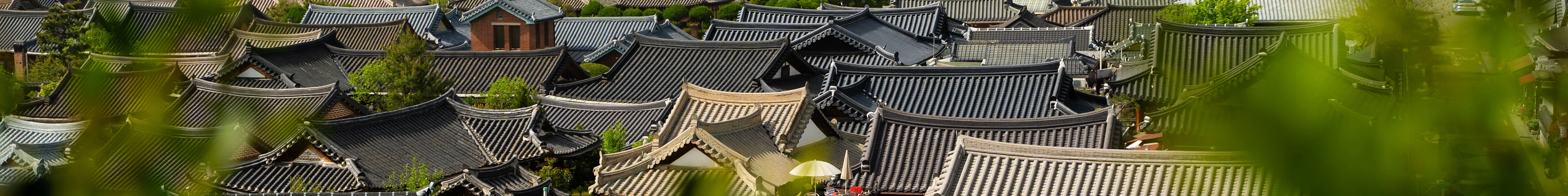 A view of traditional hanok roofs over Jeonju 