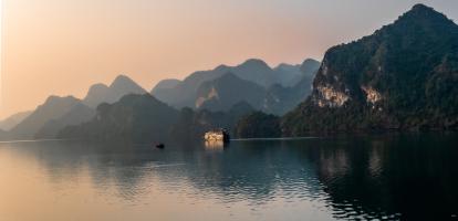 Sunset in Halong Bay