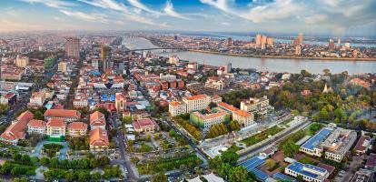 Aerial view of Phnom Penh