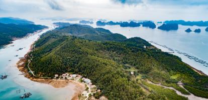 Aerial view of Halong Bay