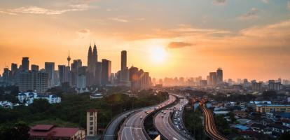 Kuala Lumpur skyline at sunset