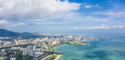 Aerial view of Malaysian coast