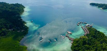 Aerial view of Gaya Island