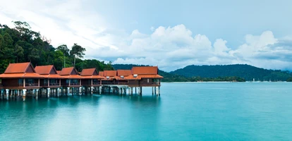 Beach huts at Malaysian beach