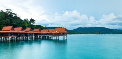 Beach huts at Malaysian beach