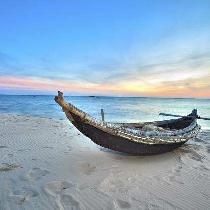 Boat on Nha Trang beach, Vietnam