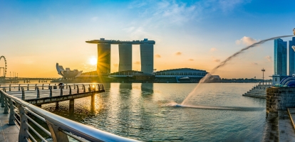 Sunrise over Marina Bay