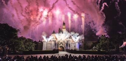 Fireworks over Disneyland Hong Kong