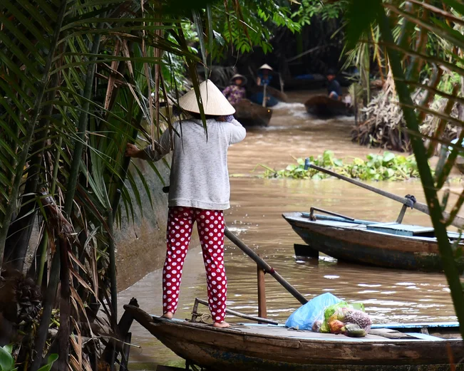 Mekong Delta coconut village sampan
