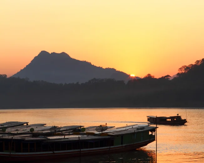 Sunset over the Mekong