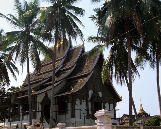 Monks outside temple in Luang Prabang