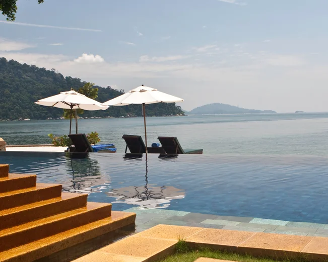 Sun loungers at Pangkor Laut