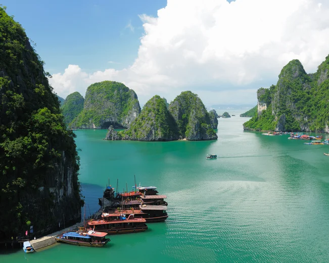Aerial view of Halong Bay 