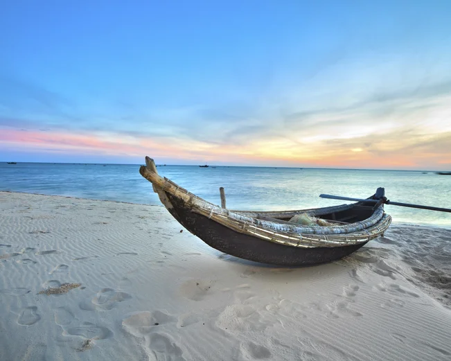 Boat on Nha Trang beach, Vietnam 