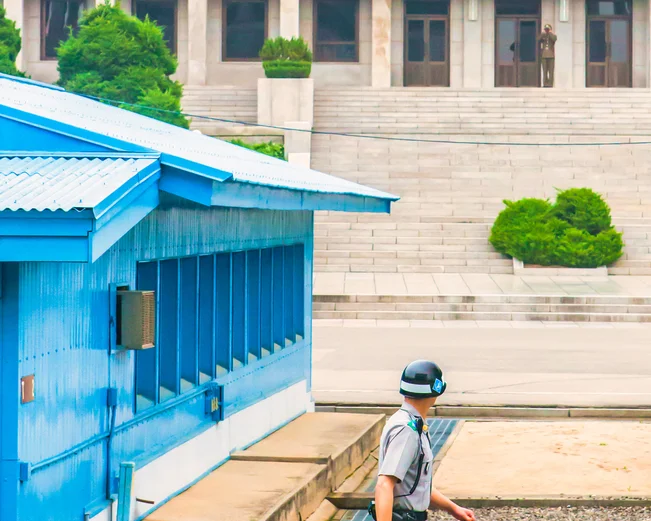 Soldier marching at DMZ