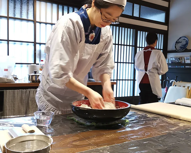 Chef preparing food at Kanazawa cookery class 