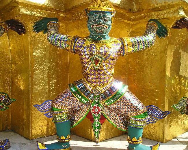Gold statue of man at Royal Palace in Bangkok 
